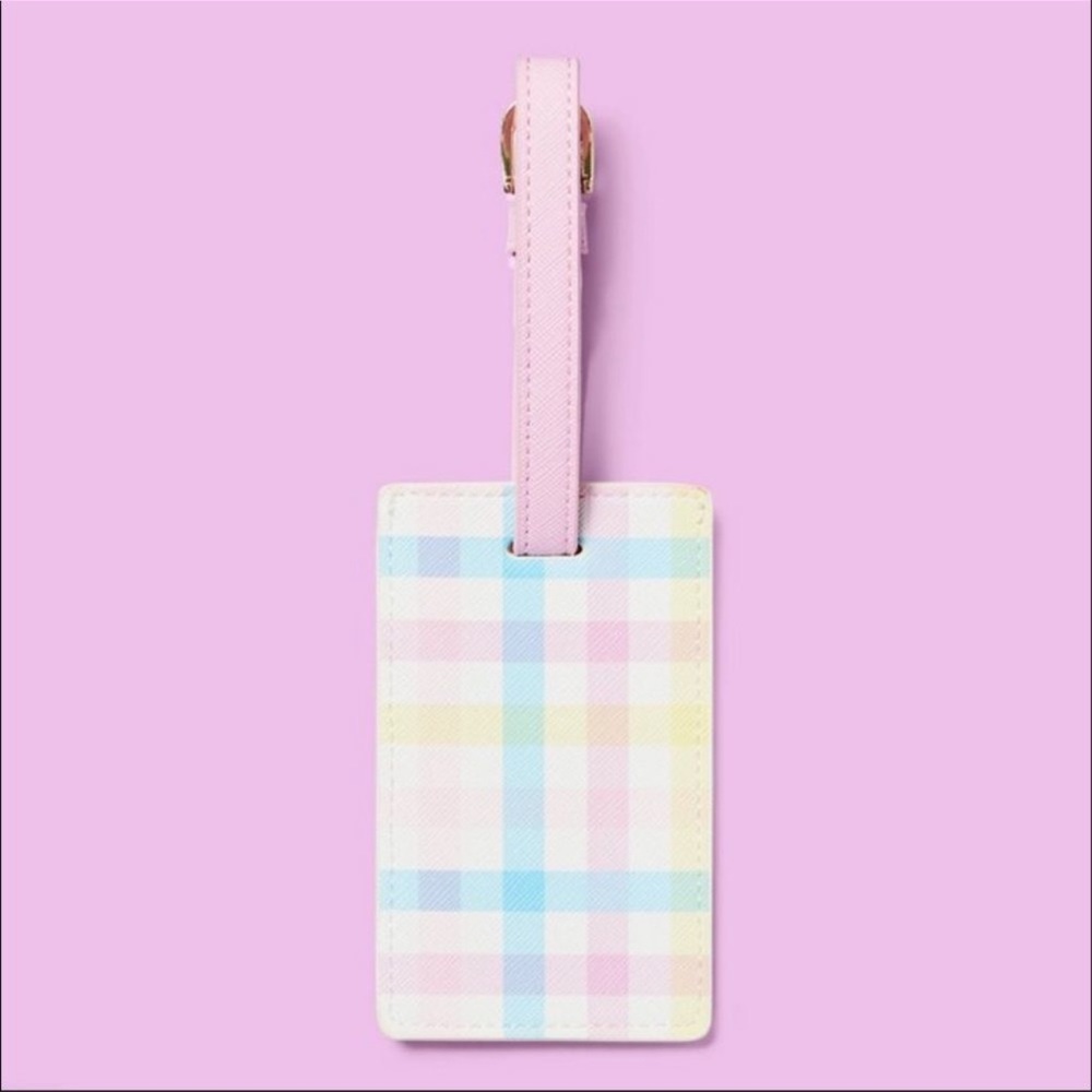 Stoney Clover Lane gingham print luggage tag